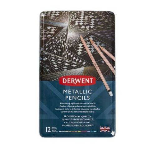 Derwent Metallic Pencil Set of 12 Tin