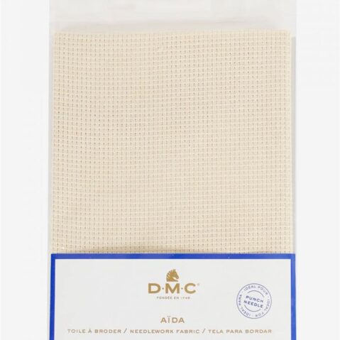 DMC Charles Craft Aida Punch Needle Fabric, Roll Pack, 6ct, 38 cm. x 46 cm. (Ecru)
