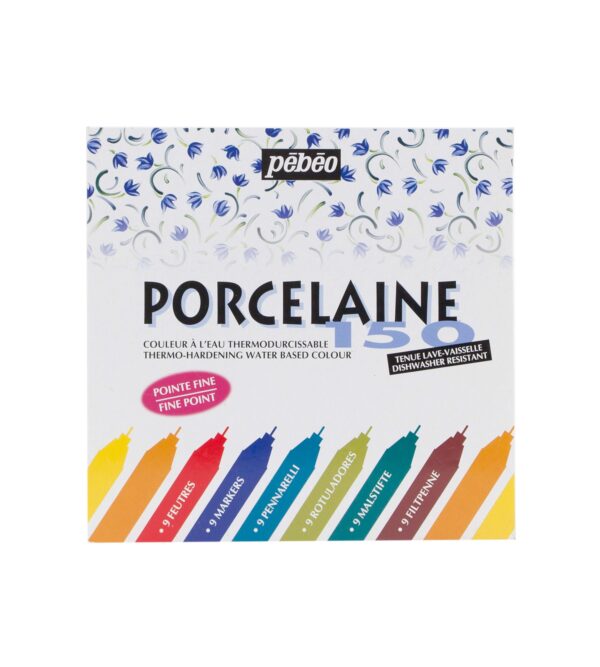 PORCELAINE 150 BOX 9 MARKERS ASSORTED FINE 0.7mm NIB