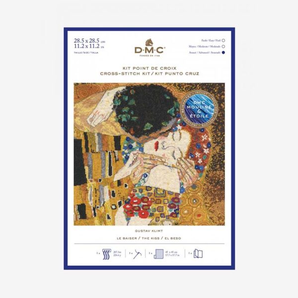 DMC Counted Cross Stitch Kit - The Kiss by Gustav Klimt