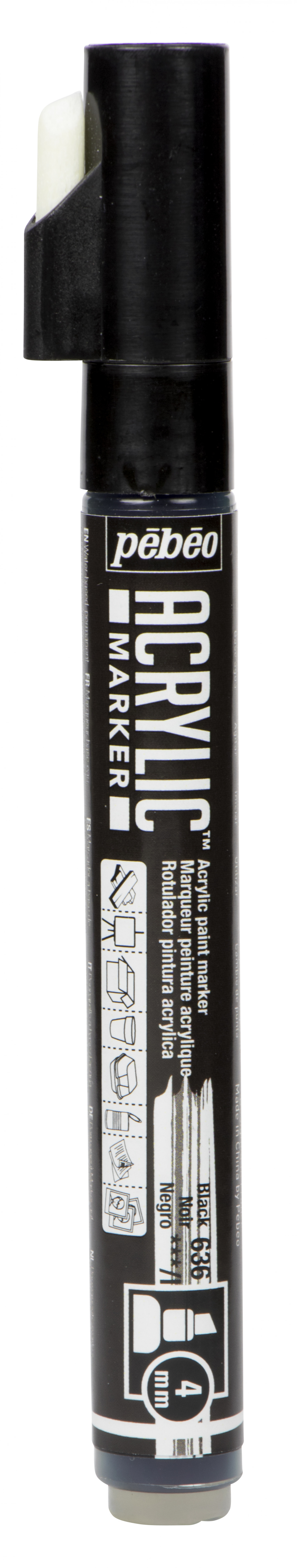 Acrylic Marker Chiesel Tip 4 Mm Black