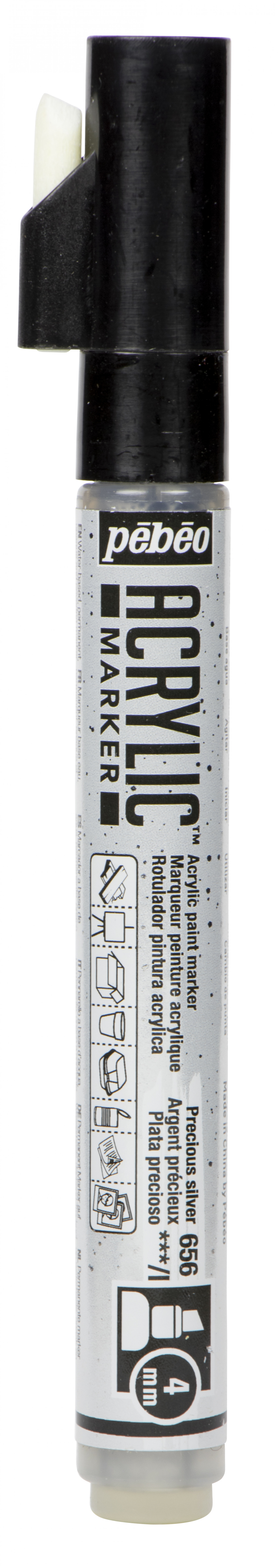 Acrylic Marker Chiesel Tip 4 Mm Precious Silver