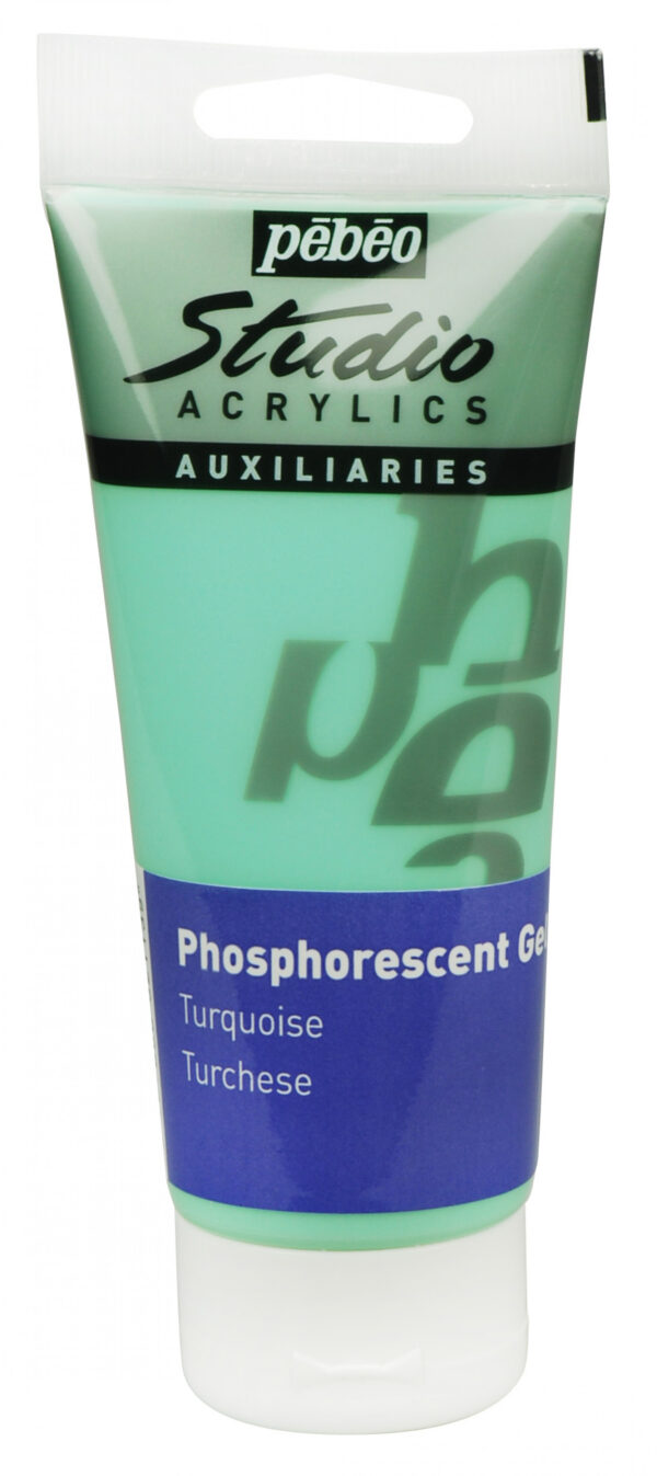 Studio Acrylics 100 Ml Phosphorescent Gel Turquoise