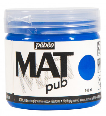 Acrylic Mat Pub 140 Ml Cobalt Blue