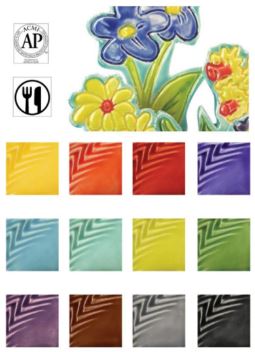 AMACO Glaze Teacher's Palette Light Class Pack, Assorted Colors, 12 Pints