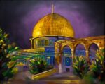 Mosque Al Quds, Painted in Acrylic on Canvas